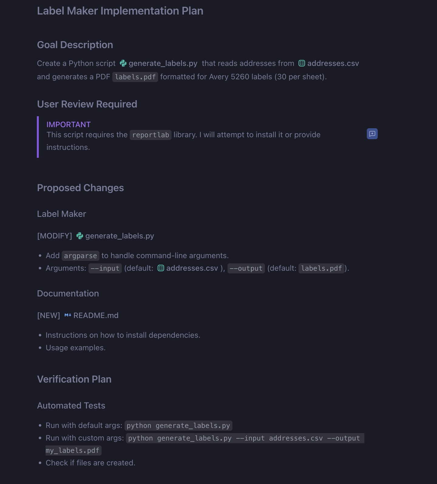 Avery Label PDF Output